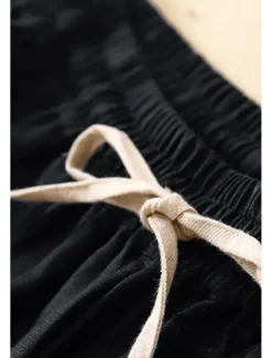 Women's Cotton Linen Shorts Shorts Slacks Streetwear Casual Short Natural Plain Pocket Elastic Drawstring Design Comfy Outdoor Comfortable Street Casual Daily Apricot Black Brown Summer Regular Fit