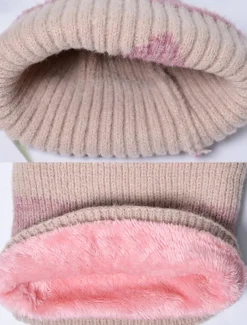 Women's Cozy and Stylish Knitted Beanie and Scarf Set with Fleece Lining and Ear Flaps - Warm and Cozy for Winter