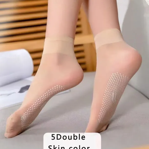 Women's Crew Socks Home Daily Solid Color Spandex Acrylic Fibers Nylon Simple Casual Skidproof Casual 5 Pairs