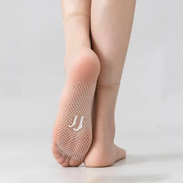 Women's Crew Socks Home Daily Solid Color Spandex Acrylic Fibers Nylon Simple Casual Skidproof Casual 5 Pairs