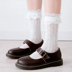 Women's Crew Socks Wedding Holiday Lace Sexy Lolita Elastic 1 Pair