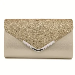 Women's Crossbody Bag Clutch Bags PU Leather for Evening Bridal Wedding Party with Chain Glitter Shine Fashion in Silver Black Pink