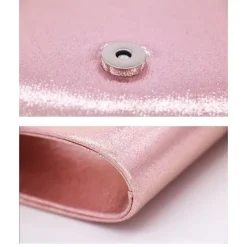 Women's Crossbody Bag Clutch Bags PU Leather for Evening Bridal Wedding Party with Chain Glitter Shine Fashion in Silver Black Pink