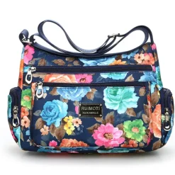 Women's Crossbody Bag Crossbody Bag Nylon Outdoor Daily Going out Print Waterproof Floral Print Flower Black Grey Black White