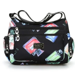 Women's Crossbody Bag Crossbody Bag Nylon Outdoor Daily Going out Print Waterproof Floral Print Flower Black Grey Black White