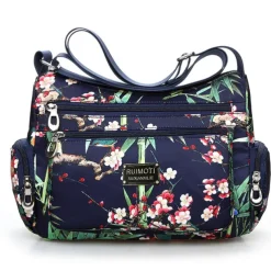 Women's Crossbody Bag Crossbody Bag Nylon Outdoor Daily Going out Print Waterproof Floral Print Flower Black Grey Black White