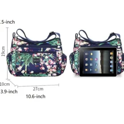 Women's Crossbody Bag Crossbody Bag Nylon Outdoor Daily Going out Print Waterproof Floral Print Flower Black Grey Black White