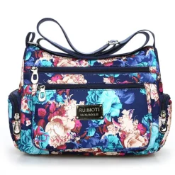 Women's Crossbody Bag Crossbody Bag Nylon Outdoor Daily Going out Print Waterproof Floral Print Flower Black Grey Black White