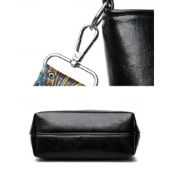 Women's Crossbody Bag Hobo Bag Shoulder Bags PU Leather Shopping Casual Daily Zipper Wide shoulder straps Large Capacity Lightweight Elephant Patchwork Brown