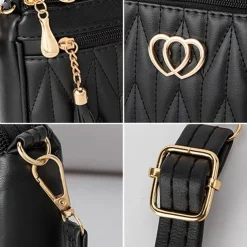 Women's Crossbody Bag Shoulder Bag Hobo Bag PU Leather Outdoor Daily Holiday Buttons Tassel Zipper Large Capacity Waterproof Lightweight Solid Color Quilted ArmyGreen Yellowish brown Maroon Red