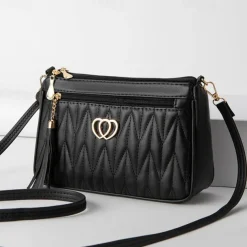 Women's Crossbody Bag Shoulder Bag Hobo Bag PU Leather Outdoor Daily Holiday Buttons Tassel Zipper Large Capacity Waterproof Lightweight Solid Color Quilted ArmyGreen Yellowish brown Maroon Red