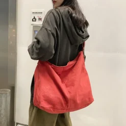 Women's Crossbody Bag Shoulder Bag Canvas Tote Bag Canvas Daily Holiday Zipper Large Capacity Waterproof Breathable Solid Color Balck White Red