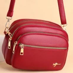 Women's Crossbody Bag Shoulder Bag Dome Bag PU Leather Shopping Daily Zipper Large Capacity Waterproof Lightweight Solid Color Black Red Purple