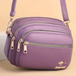 Women's Crossbody Bag Shoulder Bag Dome Bag PU Leather Shopping Daily Zipper Large Capacity Waterproof Lightweight Solid Color Black Red Purple