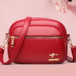 Women's Crossbody Bag Shoulder Bag Dome Bag PU Leather Shopping Daily Zipper Large Capacity Waterproof Lightweight Solid Color Black Red Purple