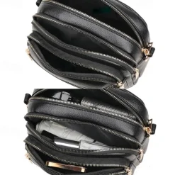 Women's Crossbody Bag Shoulder Bag Dome Bag PU Leather Shopping Daily Zipper Large Capacity Waterproof Lightweight Solid Color Black Red Purple