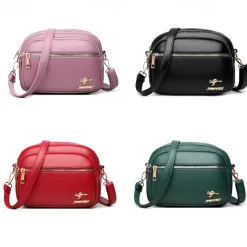 Women's Crossbody Bag Shoulder Bag Dome Bag PU Leather Shopping Daily Zipper Large Capacity Waterproof Lightweight Solid Color Black Red Purple