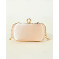 Women's Crystal-Embellished Clutch Bag, Elegant Evening Handbag with Pearl and Rhinestone Detailing, Perfect for Weddings, Parties, and Formal Events Black Silver Gold