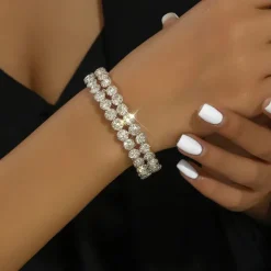 Women's Cuff Bracelet Fancy Precious Luxury Alloy Bracelet Jewelry Silver For Party