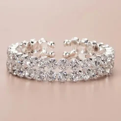 Women's Cuff Bracelet Fancy Precious Luxury Alloy Bracelet Jewelry Silver For Party