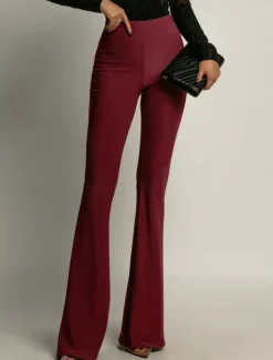 Women's Culottes Wide Leg Fashion Streetwear Full Length High Waist Plain High Cut Comfort Outdoor Micro-elastic Vacation Street Daily Black Red Blue Spring Fall Winter Regular Fit