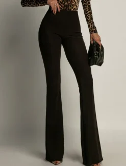 Women's Culottes Wide Leg Fashion Streetwear Full Length High Waist Plain High Cut Comfort Outdoor Micro-elastic Vacation Street Daily Black Red Blue Spring Fall Winter Regular Fit