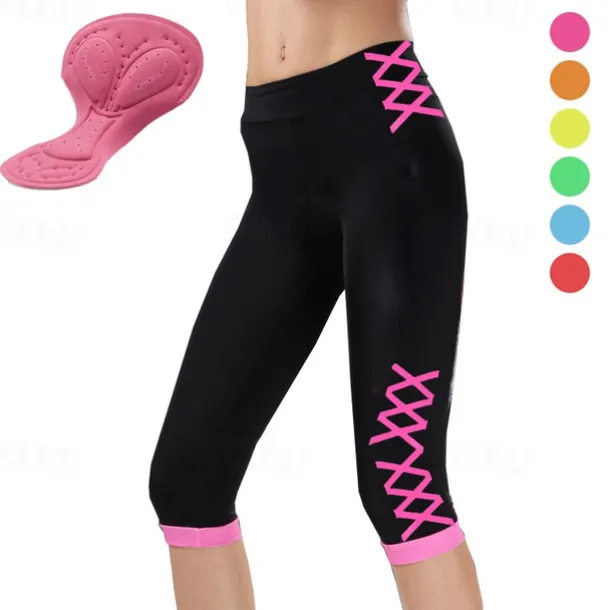 Women's Cycling 3/4 Tights Cycling Shorts Bike Shorts Bike 3/4 Tights Bottoms Mountain Bike MTB Road Bike Cycling Sports 3D Pad Breathable Quick Dry Moisture Wicking Yellow Pink Spandex Clothing