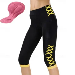 Women's Cycling 3/4 Tights Cycling Shorts Bike Shorts Bike 3/4 Tights Bottoms Mountain Bike MTB Road Bike Cycling Sports 3D Pad Breathable Quick Dry Moisture Wicking Yellow Pink Spandex Clothing