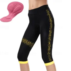 Women's Cycling 3/4 Tights Cycling Shorts Bike Shorts Bike 3/4 Tights Bottoms Mountain Bike MTB Road Bike Cycling Sports 3D Pad Breathable Quick Dry Moisture Wicking Yellow Pink Spandex Clothing