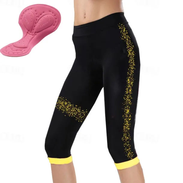 Women's Cycling 3/4 Tights Cycling Shorts Bike Shorts Bike 3/4 Tights Bottoms Mountain Bike MTB Road Bike Cycling Sports 3D Pad Breathable Quick Dry Moisture Wicking Yellow Pink Spandex Clothing