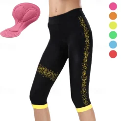 Women's Cycling 3/4 Tights Cycling Shorts Bike Shorts Bike 3/4 Tights Bottoms Mountain Bike MTB Road Bike Cycling Sports 3D Pad Breathable Quick Dry Moisture Wicking Yellow Pink Spandex Clothing