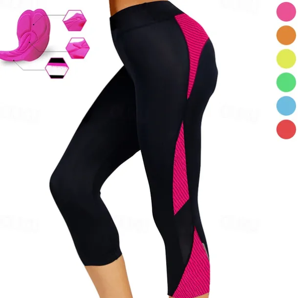Women's Cycling 3/4 Tights Cycling Shorts Bike Shorts Bike 3/4 Tights Bottoms Mountain Bike MTB Road Bike Cycling Sports 3D Pad Breathable Quick Dry Moisture Wicking Yellow Pink Spandex Clothing