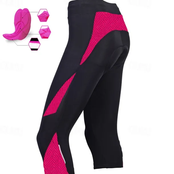 Women's Cycling 3/4 Tights Cycling Shorts Bike Shorts Bike 3/4 Tights Bottoms Mountain Bike MTB Road Bike Cycling Sports 3D Pad Breathable Quick Dry Moisture Wicking Yellow Pink Spandex Clothing