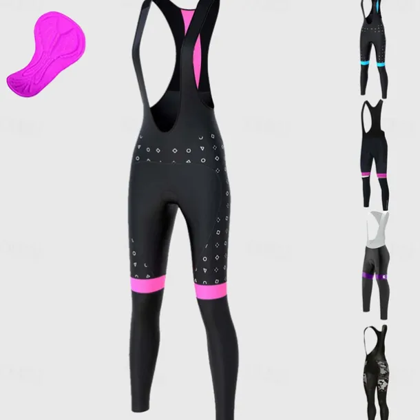 Women's Cycling Bib Tights Bike Bottoms Mountain Bike MTB Road Bike Cycling Sports Polka Dot 3D Pad Cycling Breathable Quick Dry Pink Blue Spandex Clothing Apparel Bike Wear