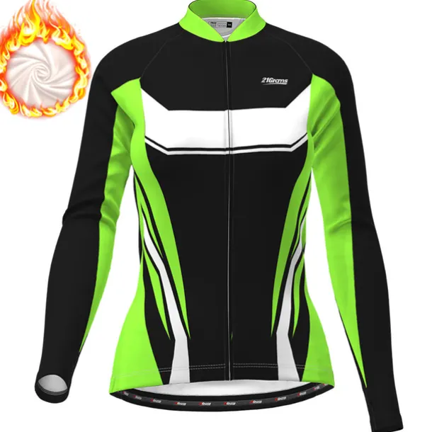 Women's Cycling Jacket Cycling Jersey Graphic Patterned Geometic Long Sleeve Bike Jacket Jersey Top with 3 Rear Pockets Mountain Bike MTB Road Bike Cycling Thermal Warm Fleece Lining Warm Quick Dry