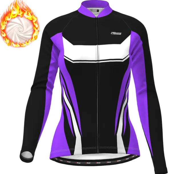 Women's Cycling Jacket Cycling Jersey Graphic Patterned Geometic Long Sleeve Bike Jacket Jersey Top with 3 Rear Pockets Mountain Bike MTB Road Bike Cycling Thermal Warm Fleece Lining Warm Quick Dry