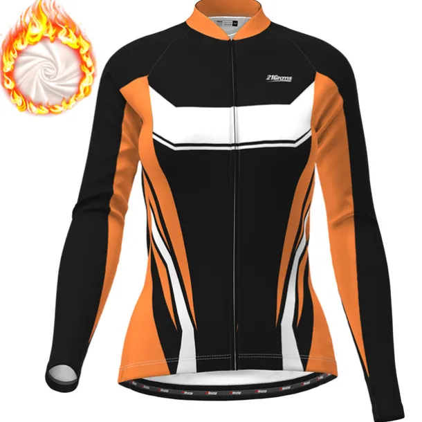 Women's Cycling Jacket Cycling Jersey Graphic Patterned Geometic Long Sleeve Bike Jacket Jersey Top with 3 Rear Pockets Mountain Bike MTB Road Bike Cycling Thermal Warm Fleece Lining Warm Quick Dry
