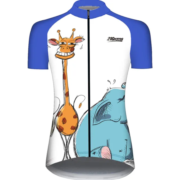 Women's Cycling Jersey Animal Elephant Giraffe Short Sleeve Bike Jersey Top with 3 Rear Pockets Mountain Bike MTB Road Bike Cycling UV Resistant Quick Dry Back Pocket Sweat-Wicking Sports Yellow Pink