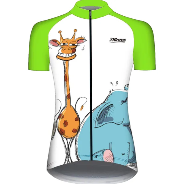 Women's Cycling Jersey Animal Elephant Giraffe Short Sleeve Bike Jersey Top with 3 Rear Pockets Mountain Bike MTB Road Bike Cycling UV Resistant Quick Dry Back Pocket Sweat-Wicking Sports Yellow Pink