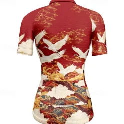 Women's Cycling Jersey Animal Flower Short Sleeve Bike Tee Tshirt Jersey with 3 Rear Pockets Mountain Bike MTB Quick Dry Anatomic Design Wicking Breathable Sports Black Red Navy Blue Clothing Apparel