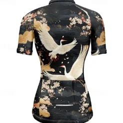 Women's Cycling Jersey Animal Flower Short Sleeve Bike Tee Tshirt Jersey with 3 Rear Pockets Mountain Bike MTB Quick Dry Anatomic Design Wicking Breathable Sports Black Red Navy Blue Clothing Apparel