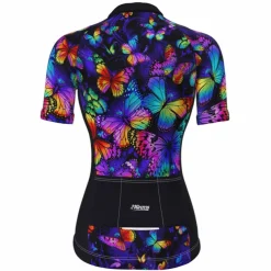Women's Cycling Jersey Butterfly Short Sleeve Bike Jersey Top with 3 Rear Pockets Mountain Bike MTB Road Bike Cycling Quick Dry Reflective Strips Back Pocket Moisture Wicking Sports Yellow Red Blue