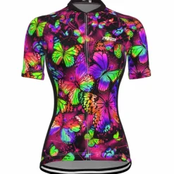 Women's Cycling Jersey Butterfly Short Sleeve Bike Jersey Top with 3 Rear Pockets Mountain Bike MTB Road Bike Cycling Quick Dry Reflective Strips Back Pocket Moisture Wicking Sports Yellow Red Blue