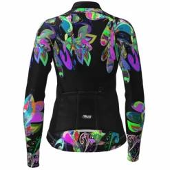Women's Cycling Jersey Floral Botanical Long Sleeve Bike Top with 3 Rear Pockets Mountain Bike MTB Road Bike Cycling Quick Dry Reflective Strips Back Pocket Moisture Wicking Sports Black Yellow Red