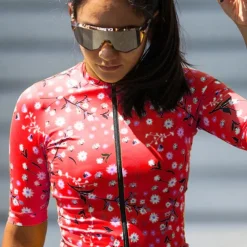 Women's Cycling Jersey Floral Botanical Short Sleeve Bike Jersey Top with 3 Rear Pockets Mountain Bike MTB Road Bike Cycling Quick Dry Reflective Strips Back Pocket Moisture Wicking Sports Black