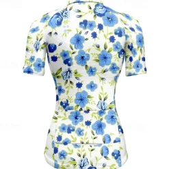 Women's Cycling Jersey Flower Short Sleeve Bike Tee Tshirt Jersey with 3 Rear Pockets Mountain Bike MTB Quick Dry Anatomic Design Wicking Breathable Sports Yellow Pink Blue Clothing Apparel