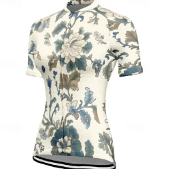 Women's Cycling Jersey Flower Short Sleeve Bike Tee Tshirt Jersey with 3 Rear Pockets Mountain Bike MTB Quick Dry Anatomic Design Wicking Breathable Sports Yellow Pink Blue Clothing Apparel