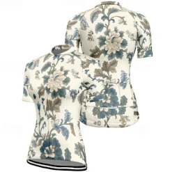 Women's Cycling Jersey Flower Short Sleeve Bike Tee Tshirt Jersey with 3 Rear Pockets Mountain Bike MTB Quick Dry Anatomic Design Wicking Breathable Sports Yellow Pink Blue Clothing Apparel