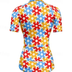 Women's Cycling Jersey Flower Short Sleeve Bike Tee Tshirt Top with 3 Rear Pockets Mountain Bike MTB Road Bike Cycling Quick Dry Front Zipper Wicking Sports Orange Clothing Apparel