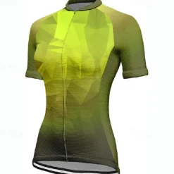 Women's Cycling Jersey Geometric Gradient Short Sleeve Bike Tee Tshirt Jersey with 3 Rear Pockets Mountain Bike MTB Quick Dry Anatomic Design Wicking Breathable Sports Blue Dark Green Purple Clothing